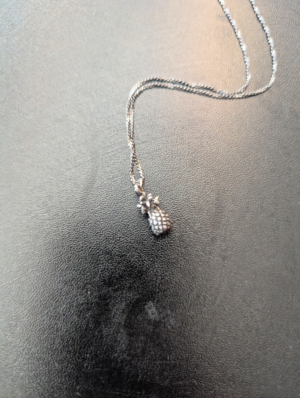 Sterling Silver Pineapple Charm And Sterling Silver Rope Chain